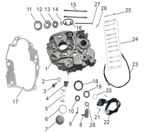 PRO-XT125 Levi blok motora